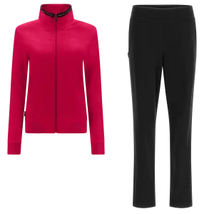 Tuta bicolore collo bordato e pantaloni fondo dritto