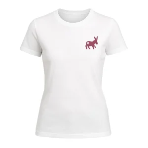 T-shirt Classic Logo Donna White/Fuxia