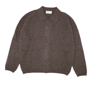 Maglia Zip Ecowool Uomo Brown