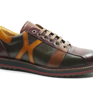 Scarpa Sneakers Pelle Uomo Verde