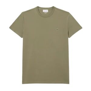 T-shirt Classic In Pima Uomo Verde Cachi