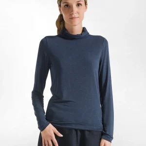 MAGLIETTA COLLO ALTO MISTO CASHMERE BLU DEHA