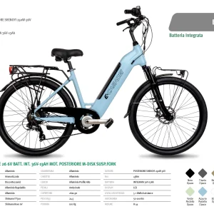 Bicicletta Elettrica E-VEN26INT-D 26" 6V Cicli Casadei