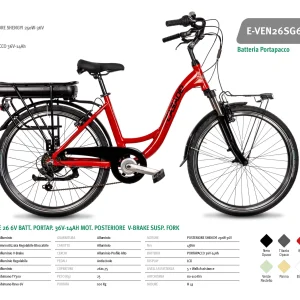 Bici Elettrica E-VEN26-28SG6VP 26-28'' Alluminio 6V Cicli Casadei