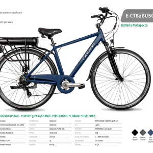 Bicicletta elettrica CTB 28 uomini 6V Batt. Portap.  36V-14AH