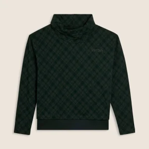 Felpa comfort fit fantasia all-over con fondo sovrapposto