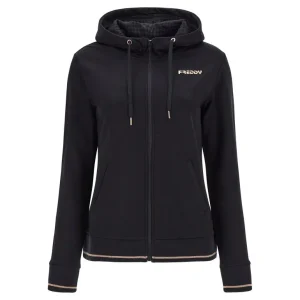 Felpa FREDDY interno cappuccio pied de poule e rifiniture color rame