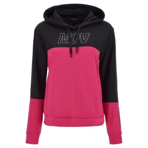 Felpa FREDDY comfort color block con cappuccio e grafica in strass