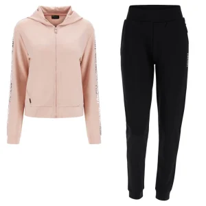 Tuta FREDDY sportiva in felpa bonded con stampe lucide argento