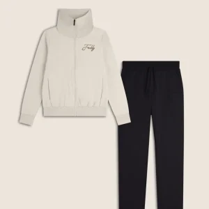 Tuta donna in felpa con zip e ampio collo in costina