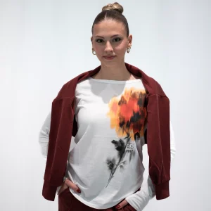 T-SHIRT MANICHE LUNGHE IN MODAL CON STAMPA DEHA