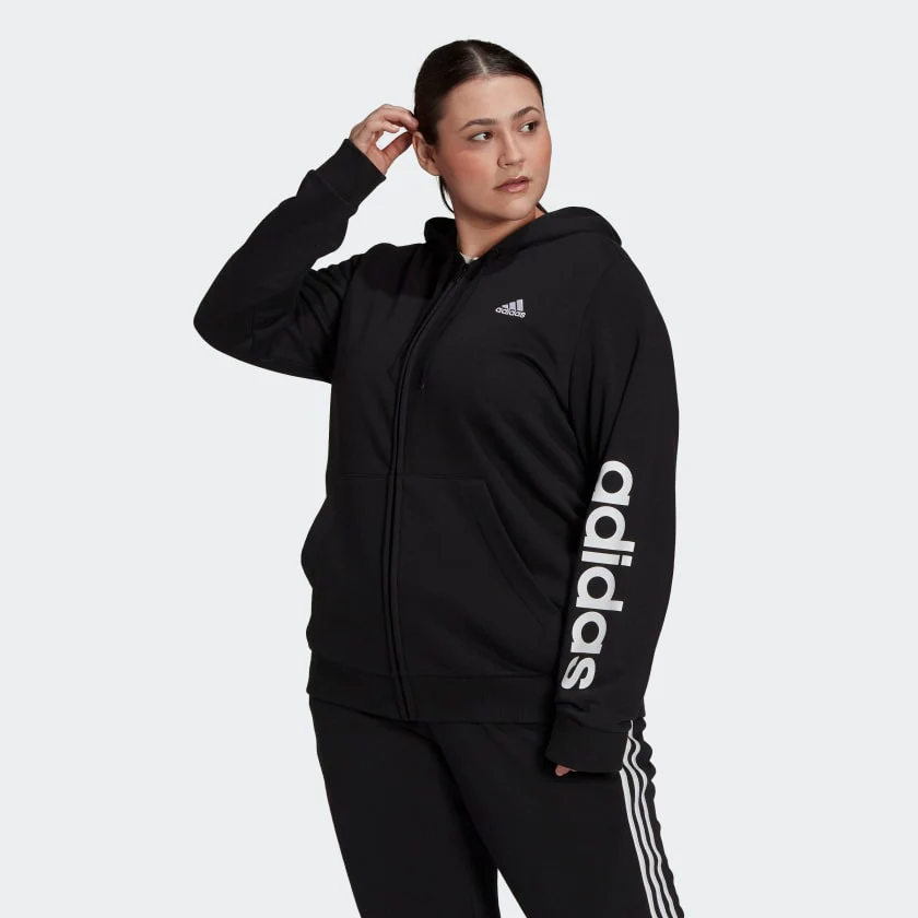 FELPA ADIDAS HOODIE ESSENTIALS LOGO FULL-ZIP (TAGLIE FORTI) - immagine 2
