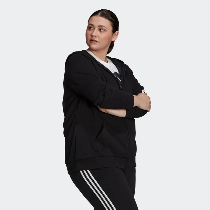FELPA ADIDAS HOODIE ESSENTIALS LOGO FULL-ZIP (TAGLIE FORTI) - immagine 5