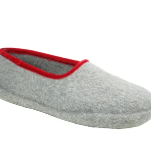 Pantofole Haunold Grigio Rosso