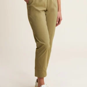 Pantaloni in popeline elasticizzato regular fit