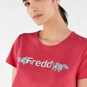T-shirt stampa FREDDY TRAINING floreale e retro con cuciture