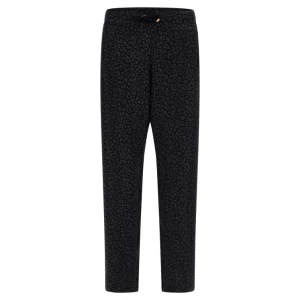 Pantaloni in satin con stampa animalier all over