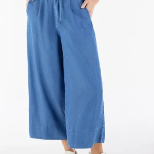 Pantaloni culotte comfort fit in denim navetta