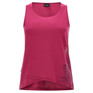 Canotta con fondo incrociato stampa foliage e lettering