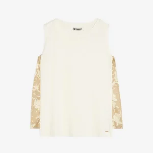 Canotta FREDDY con inserti laterali in viscosa stampa tropical