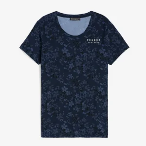 T-shirt comfort FREDDY in jersey leggero stampa floreale allover