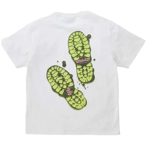 T-shirt Footprints Uomo White